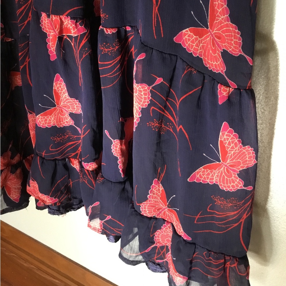Express Navy Floral Butterfly Print Maxi Dress - Picture 6 of 8